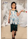 Green Arya Guddee Top with Plazzo Printed Kids Wear Collection 01